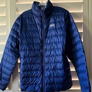 REI Co-op Kids Down Jacket, Blue, Size L 14/16 EUC